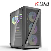 DarkFlash DK260 Air Tempered Glass ATX/M-ATX/ITX Gaming PC Case with 4 * 120mm ARGB Fans