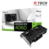 PNY GeForce RTX 4060 8GB VERTO Dual Fan GDDR6X Graphics Card, DLSS 3