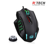 Redragon M908 Impact RGB LED MMO Mouse with Side Buttons Optical Wired Gaming Mouse with 12,400DPI, High Precision, 20 Programmable Mouse Button
