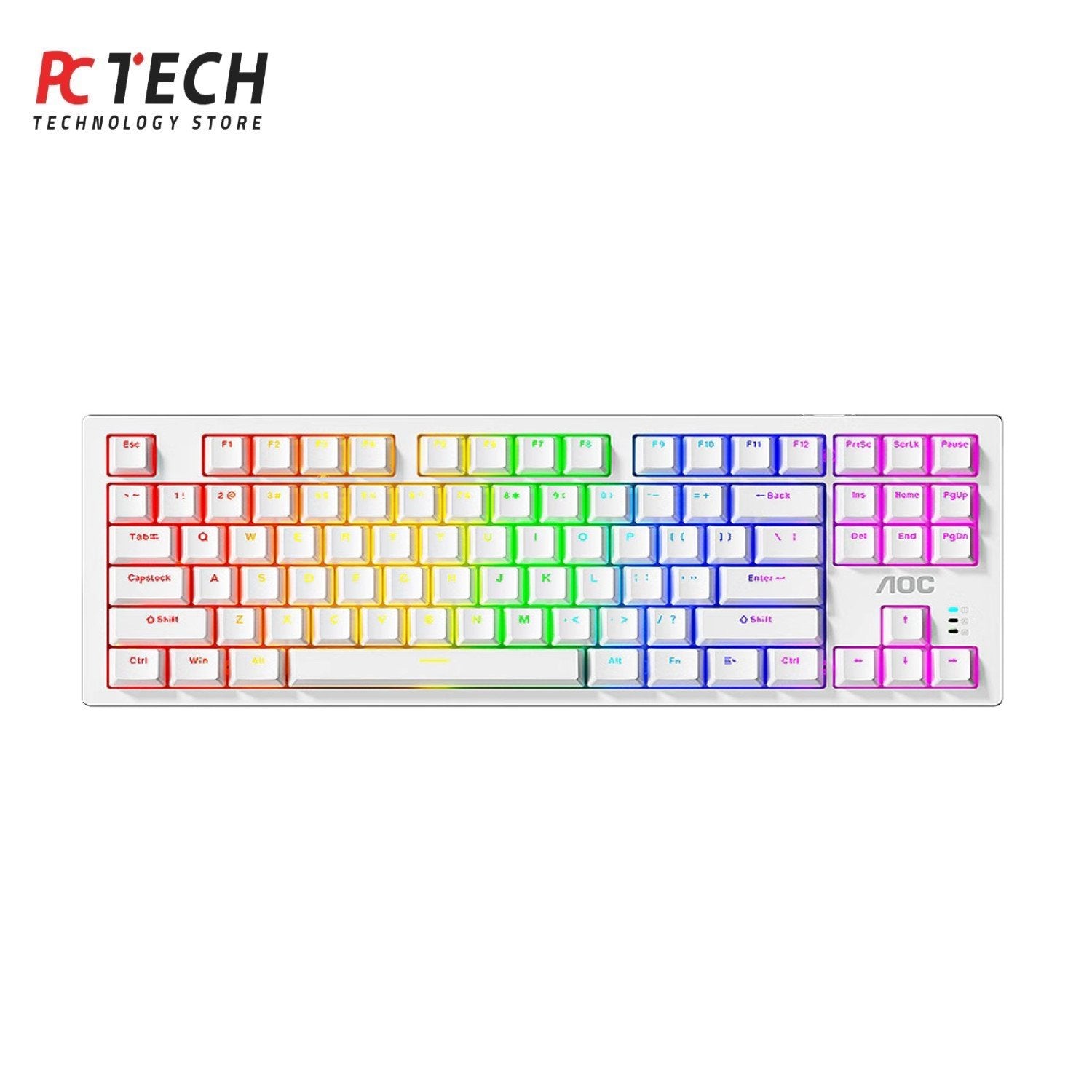 AOC GK230 Rainbow TKL Mechanical Gaming Keyboard for PC – USB Wired