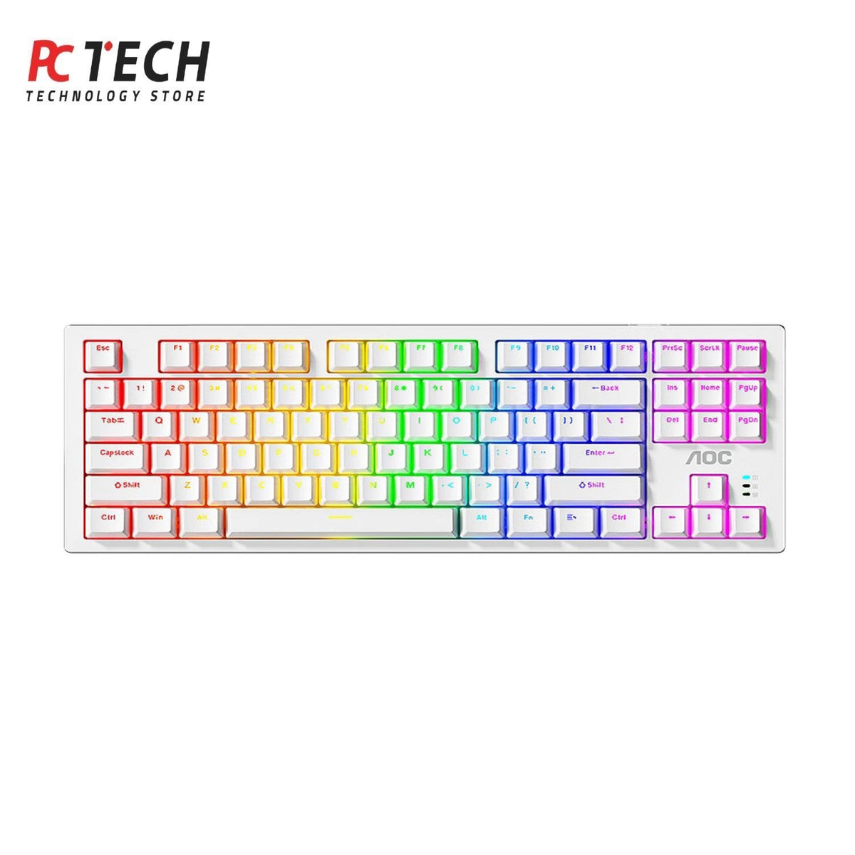 AOC GK230 Rainbow TKL Mechanical Gaming Keyboard for PC – USB Wired