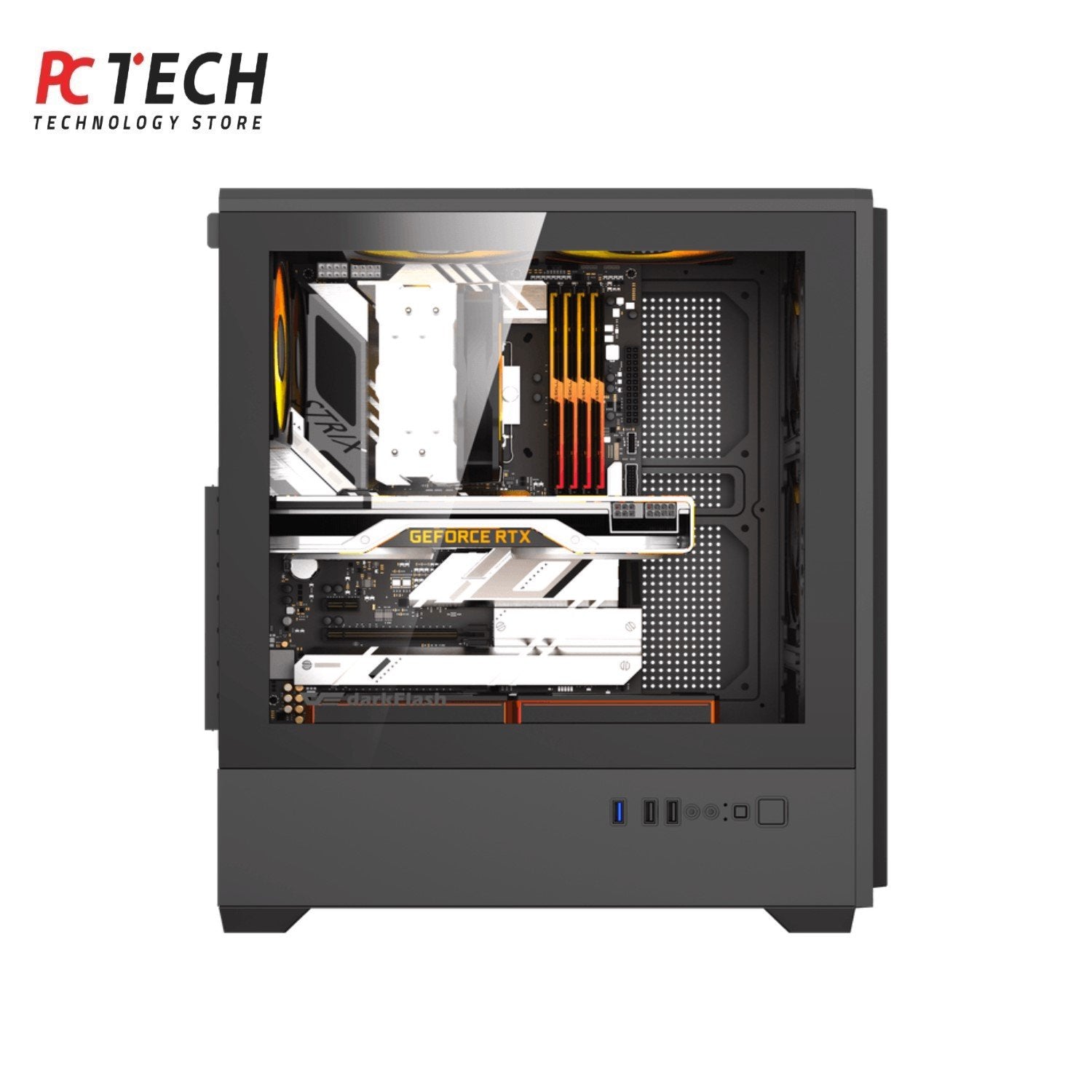 DarkFlash C365 Gaming Case with GP650W 80+ Bronze Power Supply