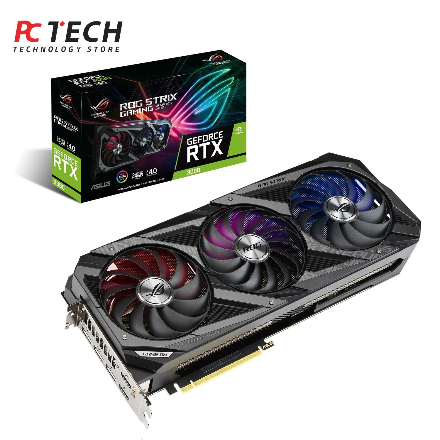 ASUS ROG Strix GeForce RTX 3090 OC Edition 24GB GDDR6X Gaming Graphics Card - Tray Version