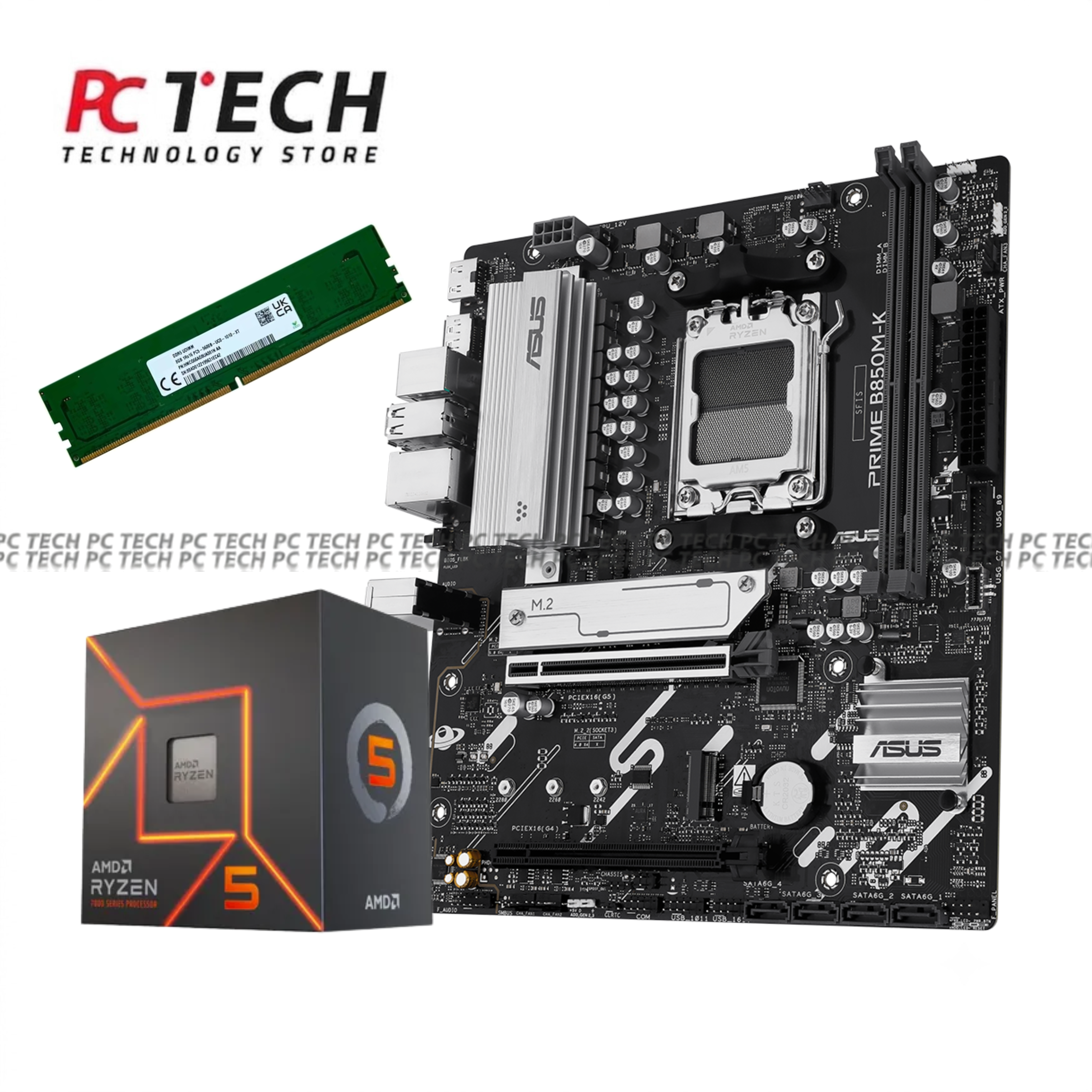 AMD Ryzen 5 7600 + ASUS PRIME B850M-K + SK hynix 8GB DDR5 5600MHz Bundle