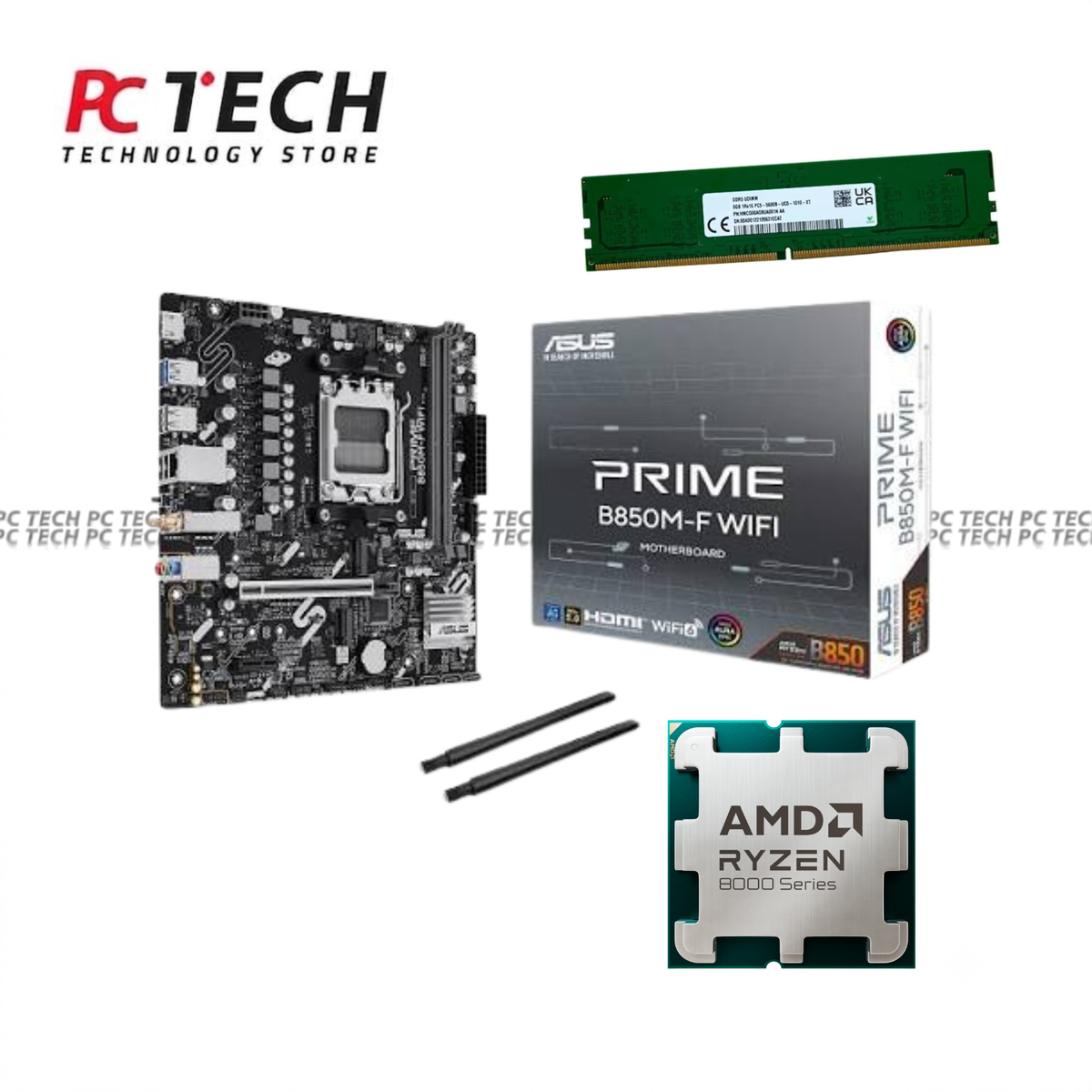 AMD Ryzen 5 8400F + ASUS PRIME B850M-F WIFI + SK hynix 8GB DDR5 5600MHz Bundle