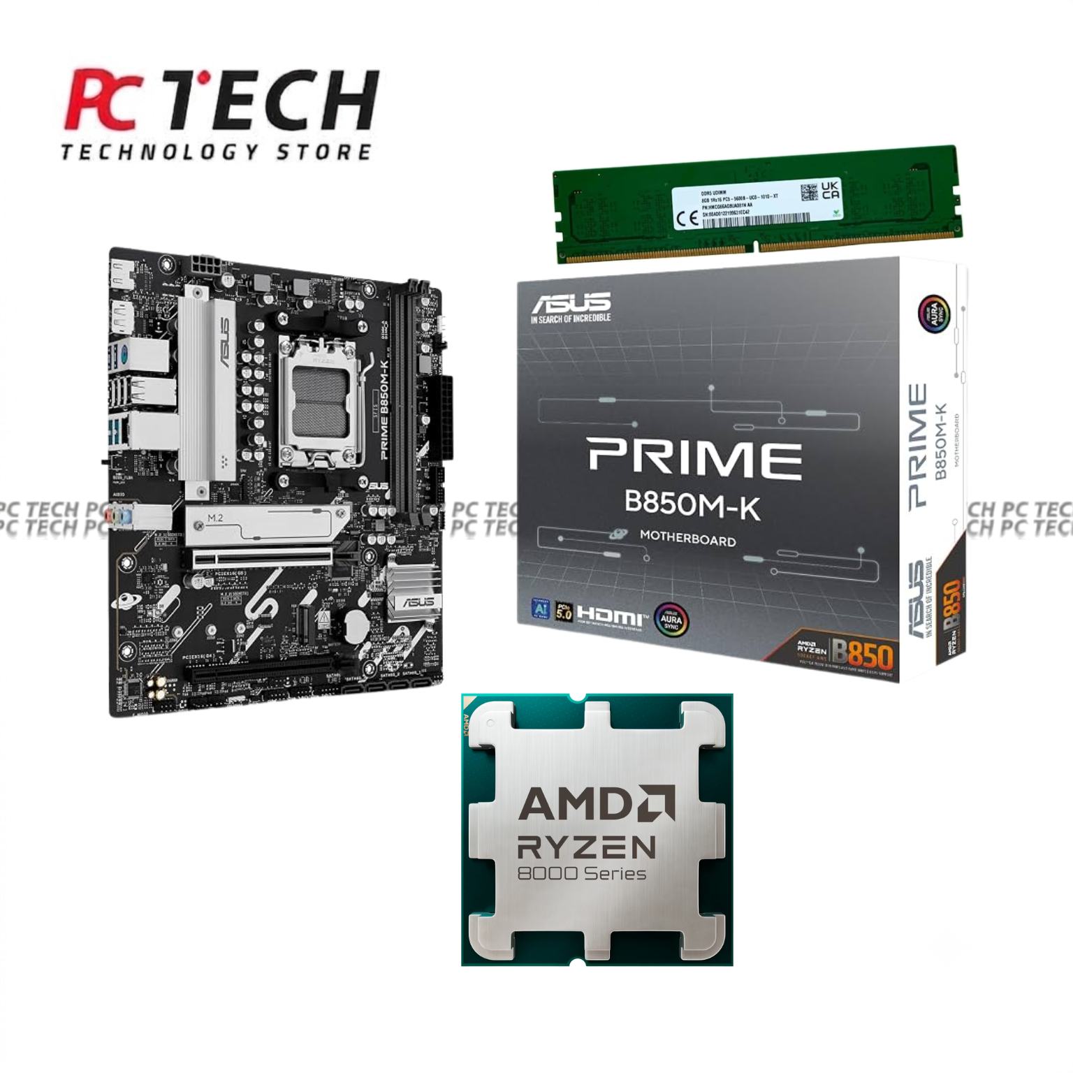 AMD Ryzen 5 8400F + ASUS PRIME B850M-K + SK hynix 8GB DDR5 5600MHz Bundle