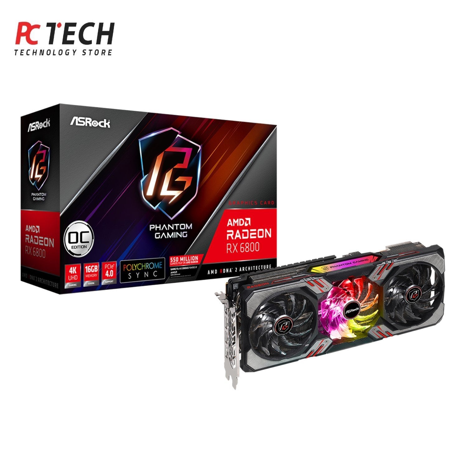 ASRock Phantom Gaming RX 6800 16GB – Tray Version