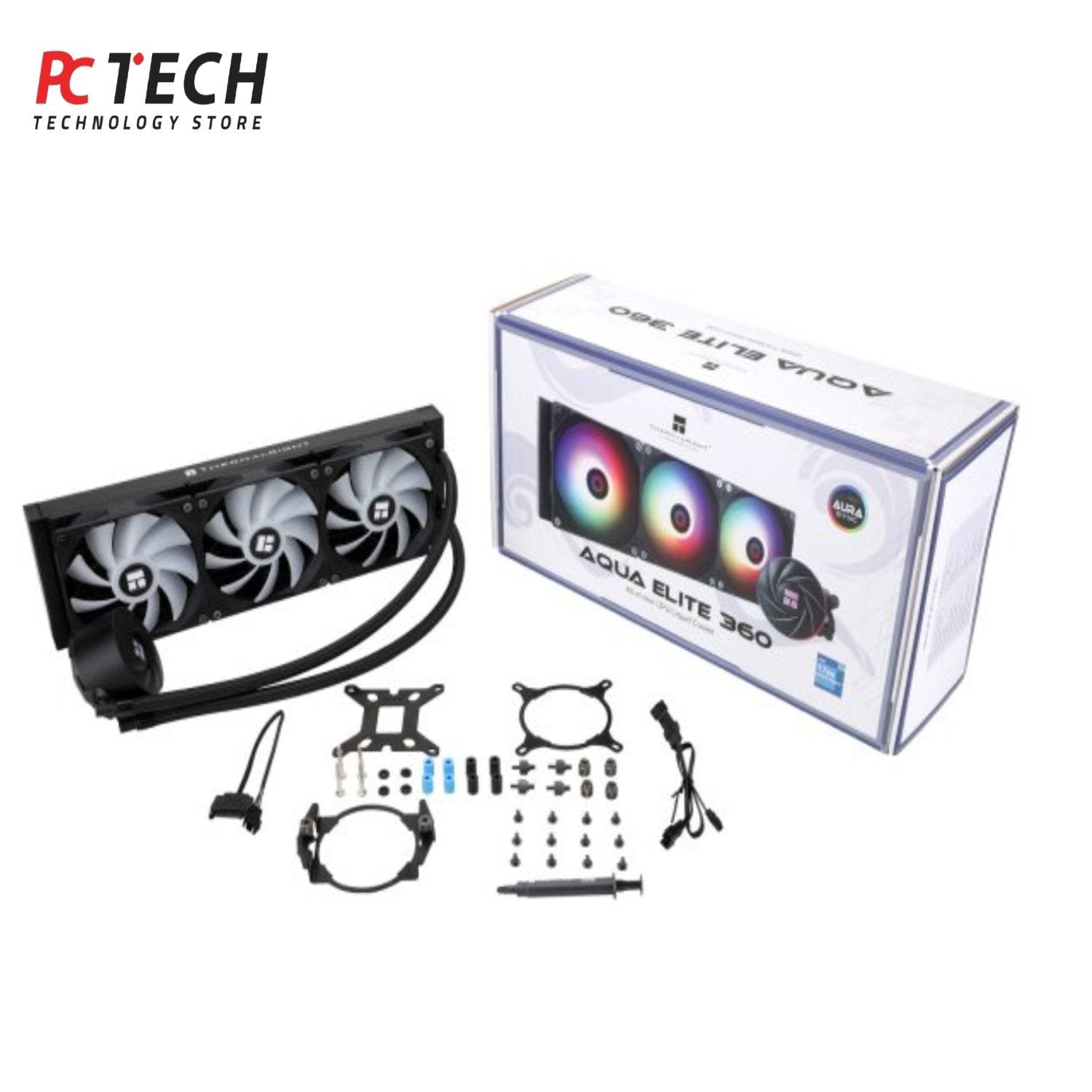 Aqua Elite 360 ARGB V6 Black Liquid CPU Cooler – High Performance