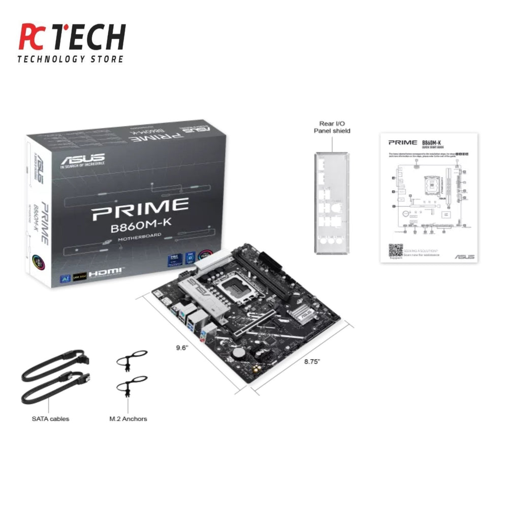 ASUS PRIME B860M-K Motherboard – Intel LGA1851, DDR5, PCIe 4.0