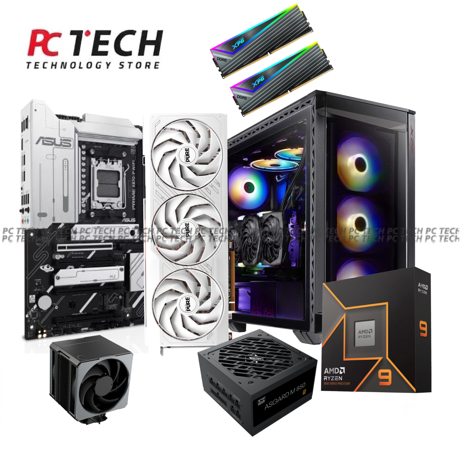 Prebuilt Gaming PC Ryzen 9 9900X + RX 7800 XT