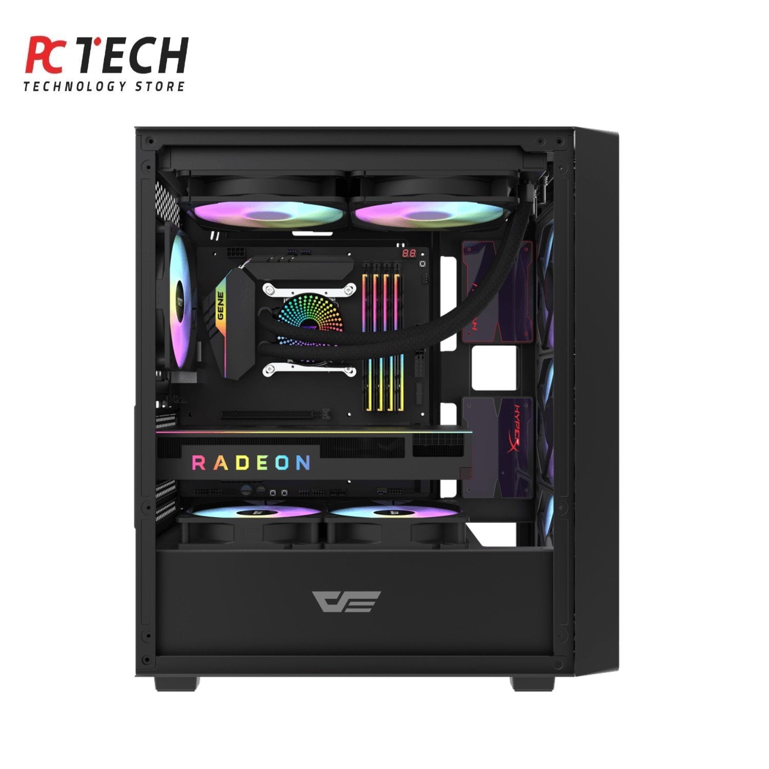 DK353 ATX Mid Tower Gaming PC Case with High Airflow Design