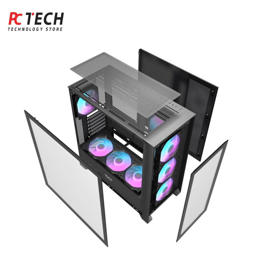 DarkFlash DRX90 Black Gaming Case – Mid Tower with RGB