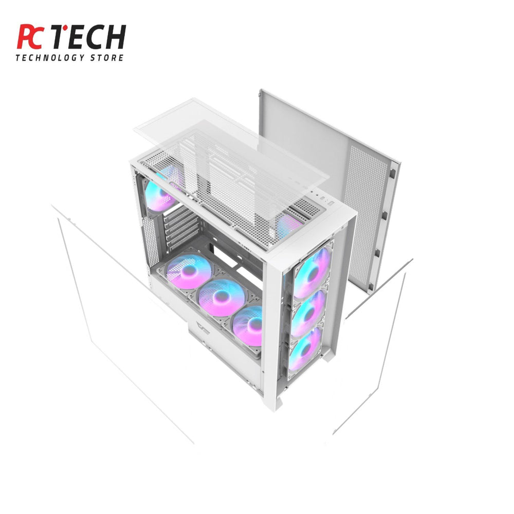 Darkflash DRX90 White PC Case with Aigo AT650 650W 80+ Bronze PSU