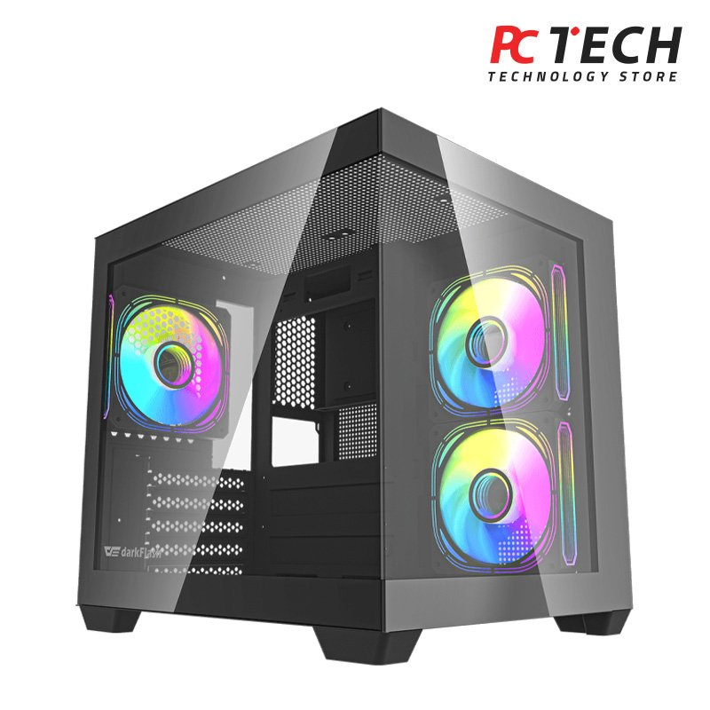 DarkFlash C275P M-ATX Computer Case, 240mm Radiator Support, 7x 120mm Fan Support