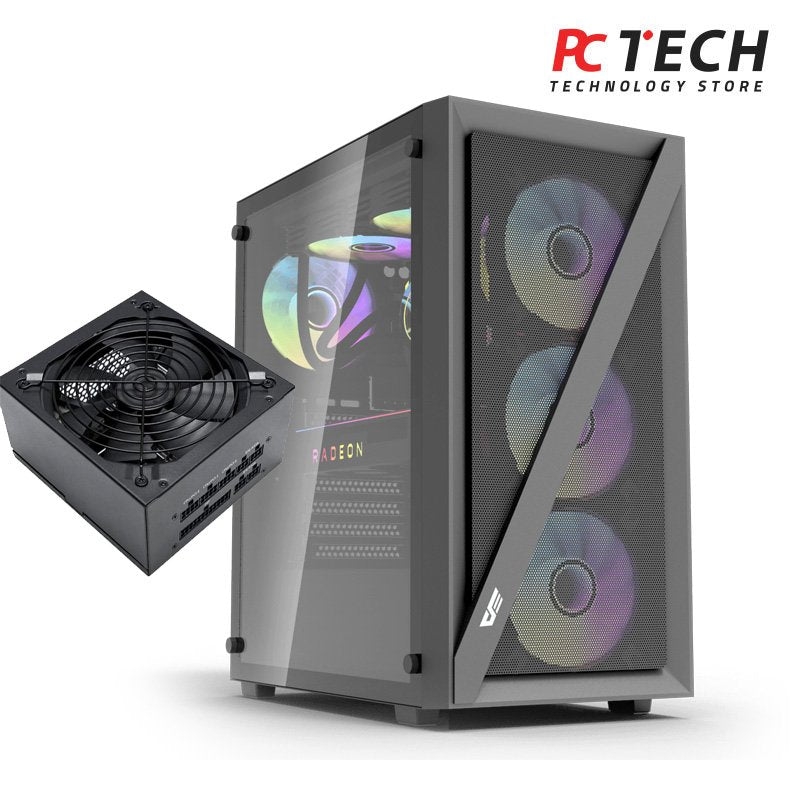 DarkFlash DK260 Air Tempered Glass ARGB + Psu 650W