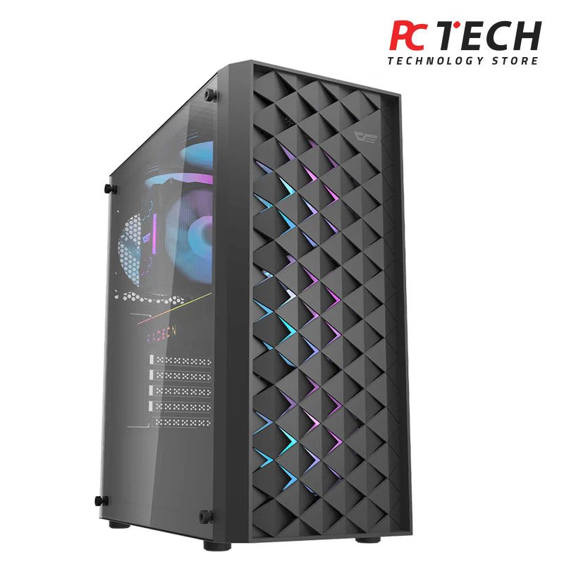Darkflash DK351 ATX/M-ATX/ITX Gaming PC Case With Pre-installed 4 ARGB Case Fans