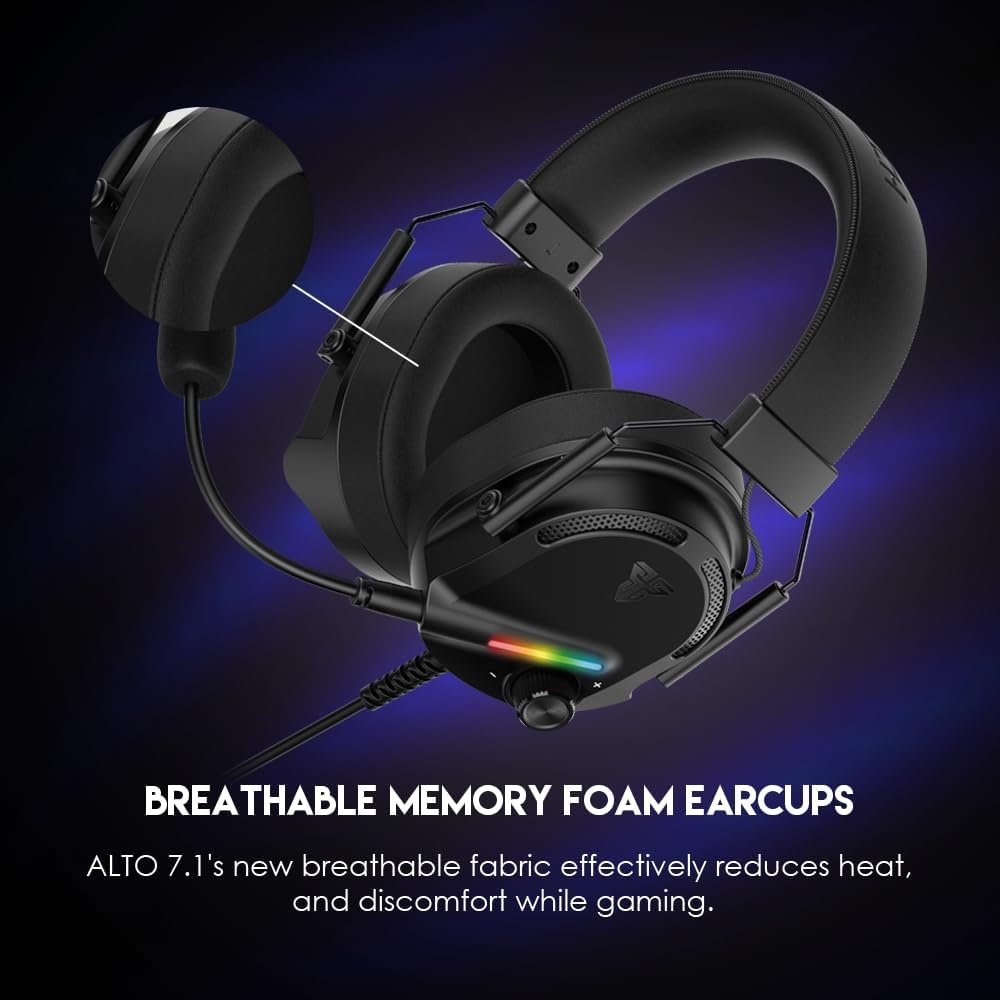Fantech Alto 7.1 GH26 Gaming Headset, RGB, Drivers 50mm, Black
