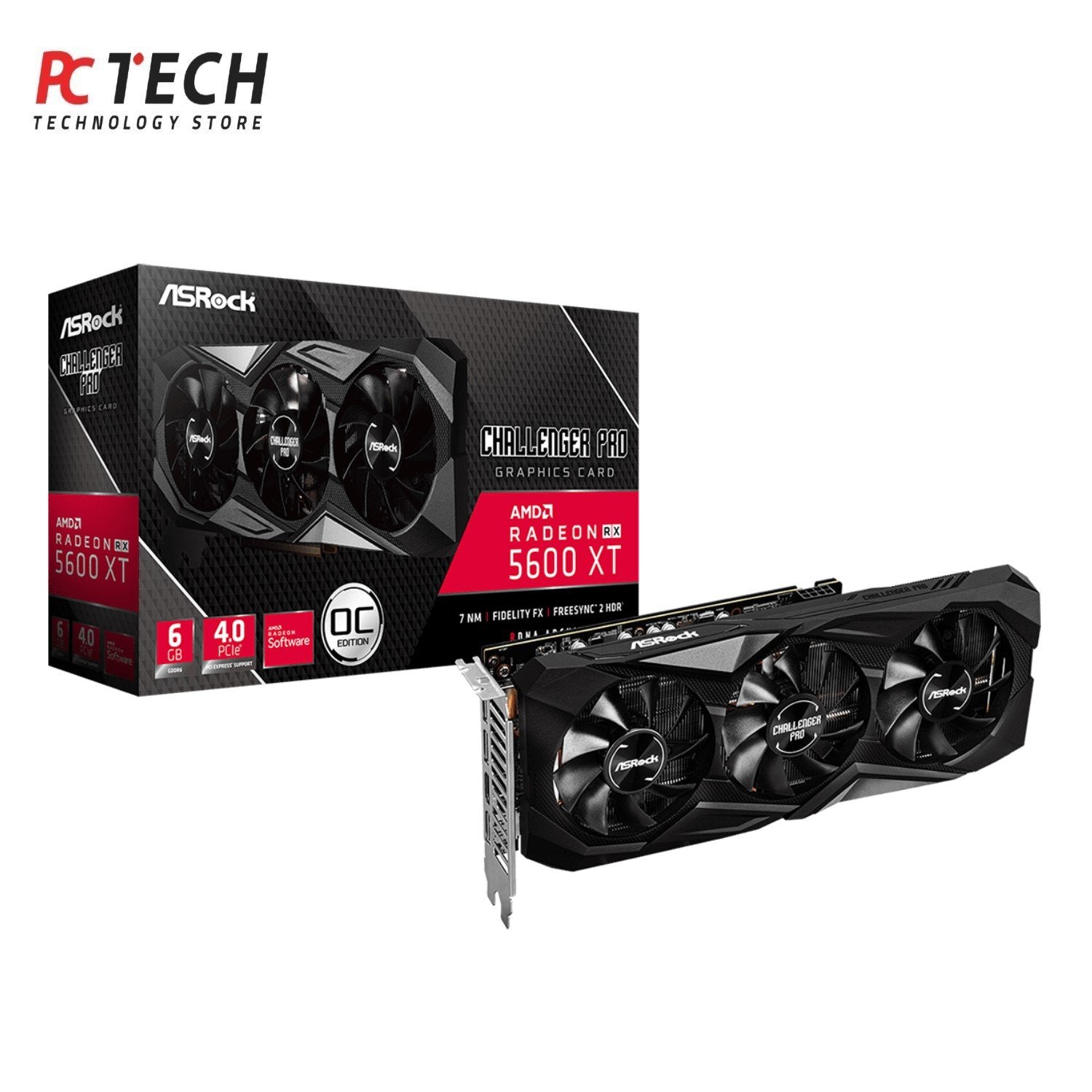 ASRock Challenger Pro RX 5600 XT 6GB Graphics Card – Tray Version