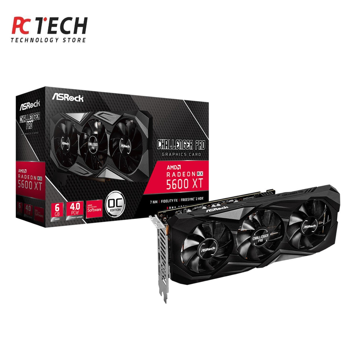 ASRock Challenger Pro RX 5600 XT 6GB Graphics Card – Tray Version