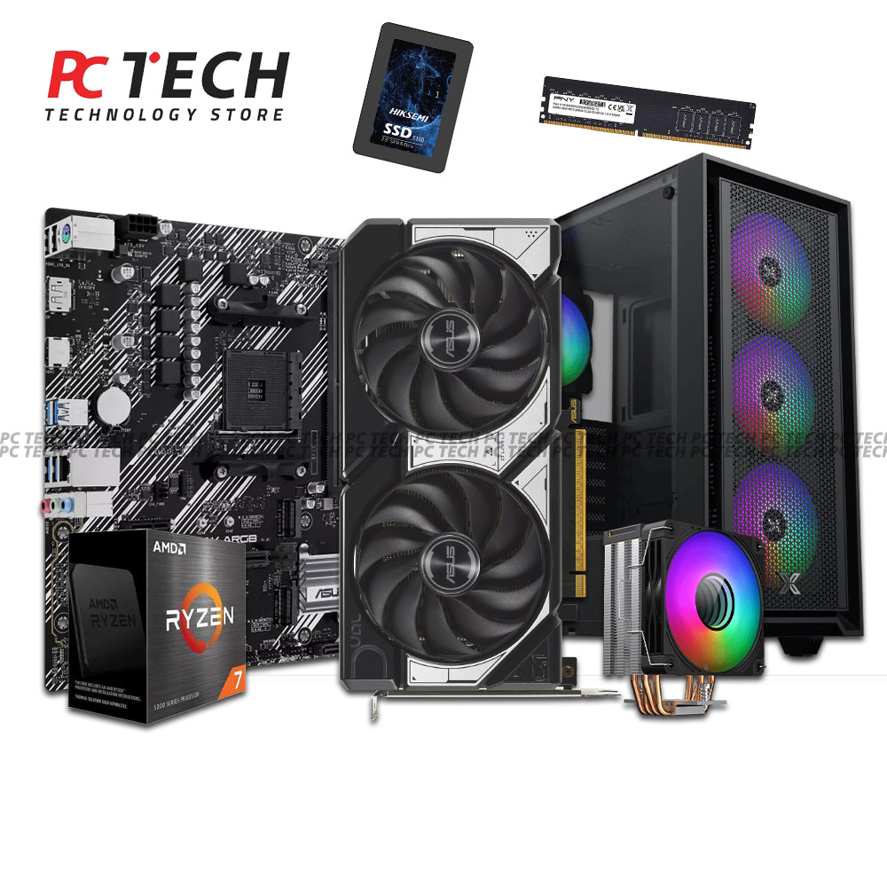 AMD Ryzen 7 5700X Gaming PC Bundle | RTX 5060 8GB | 16GB RAM | RGB Case
