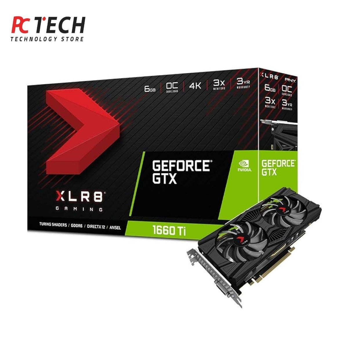PNY XLR8 GeForce GTX 1660 Ti 6GB Graphics Card – Tray