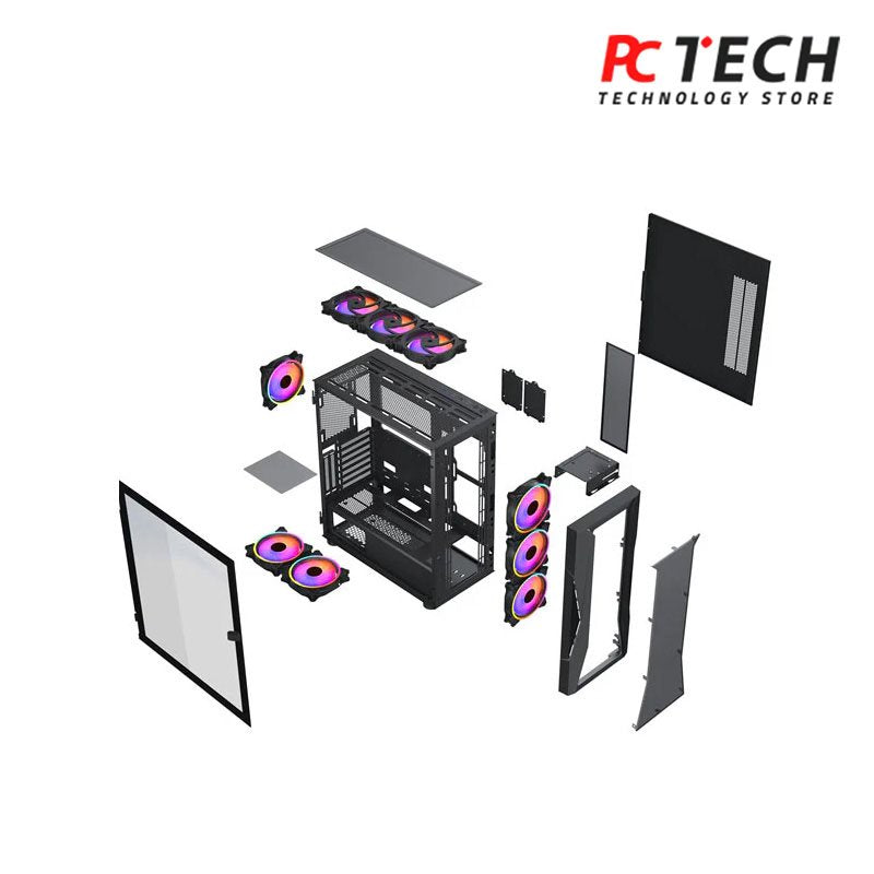 Xander Velox ARGB Mid Tower Case + Power Supply 80 Plus White 600W