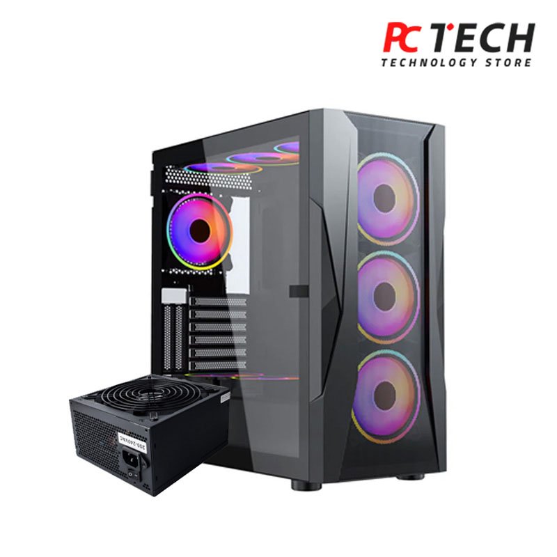 Xander Velox ARGB Mid Tower Case + Power Supply 80 Plus White 650W