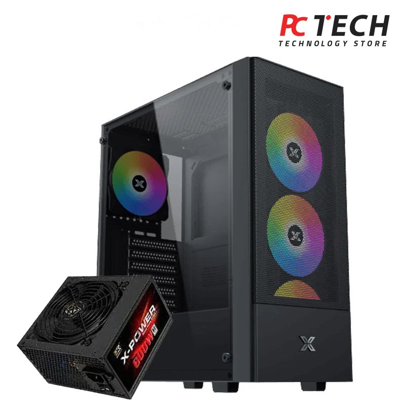 Xigmatek Hero II Air ARGB + X- Power 600W 80+ White Mid Tower Case