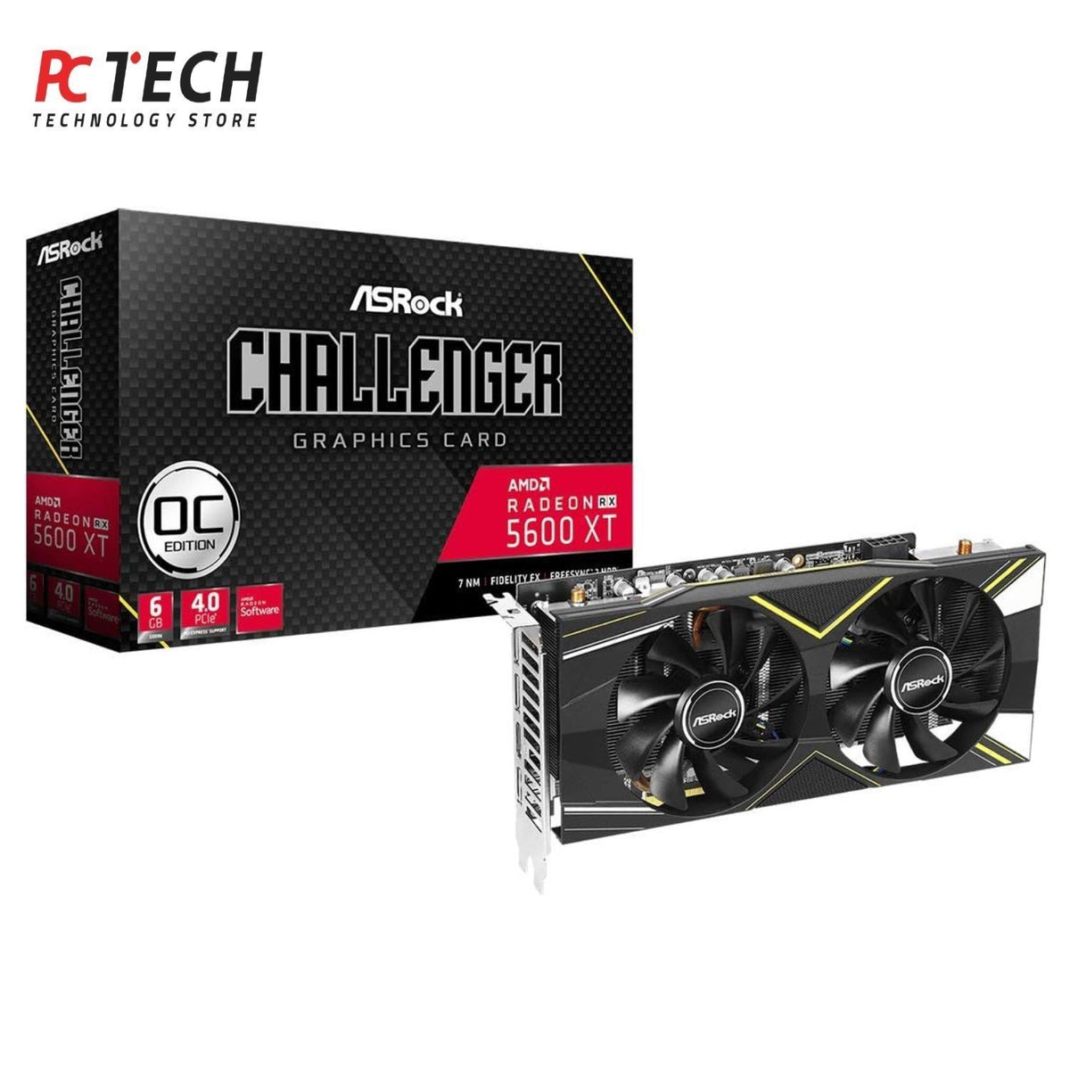 ASRock Challenger RX 5600 XT 6GB Dual Fan – Tray Version