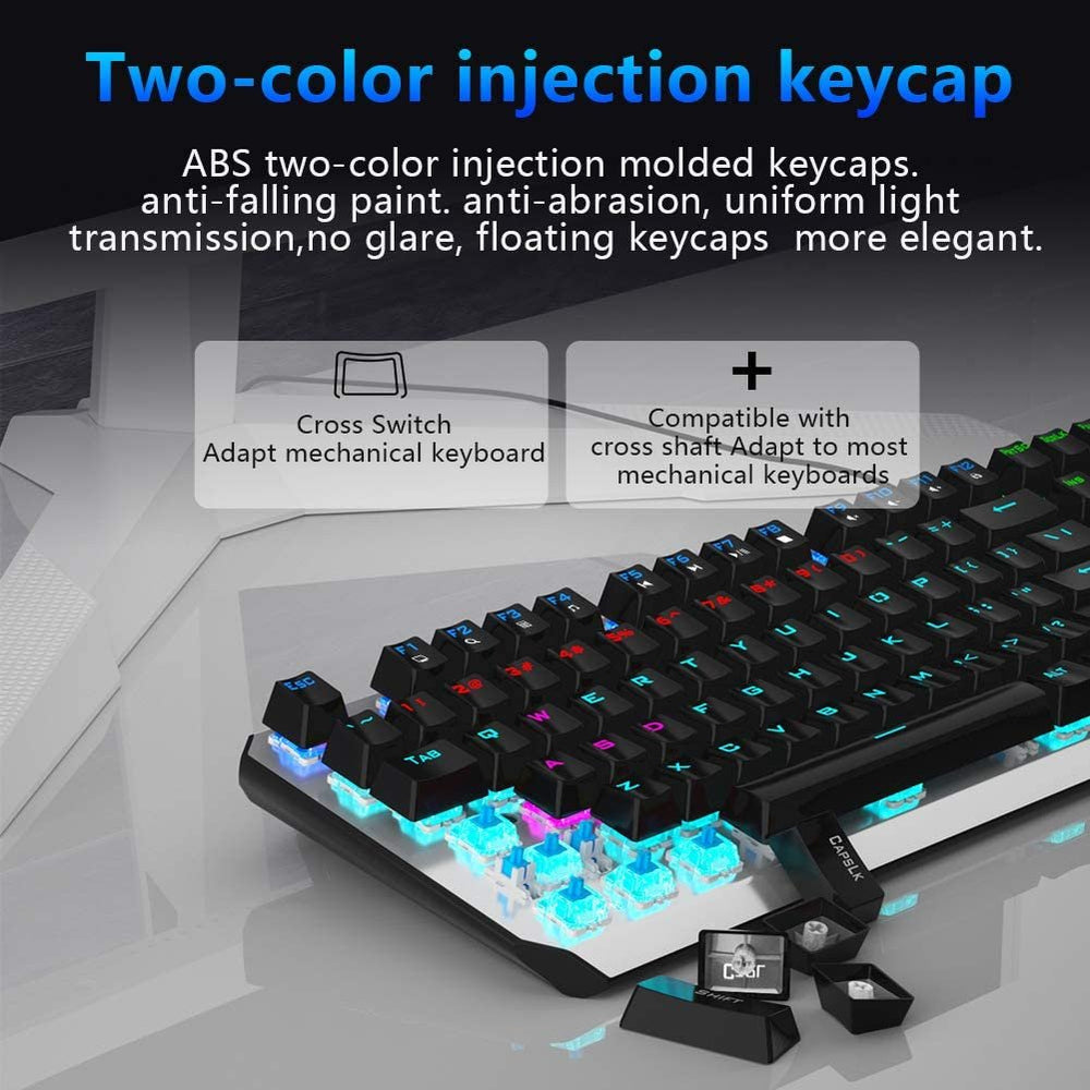 AULA F3087 TKL Mechanical Gaming Keyboard – Blue Switch – Rainbow backlight | Black / Silver
