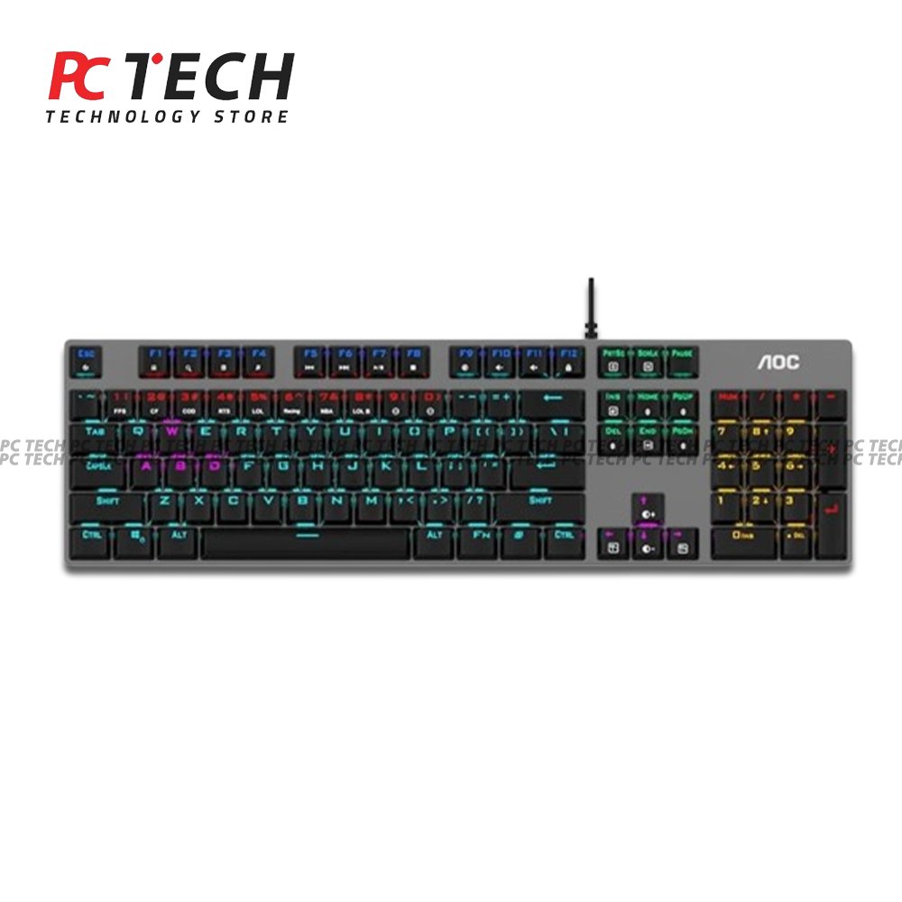 AOC GK410 Black Square Mechanical Keyboard Blue Switch USB