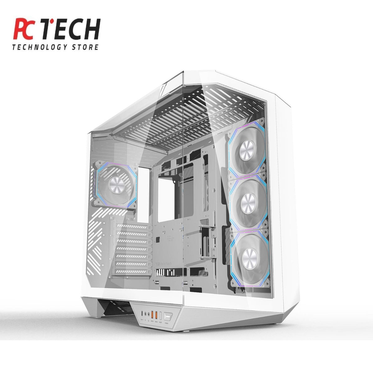 DARKFLASH DY470 White ATX Gaming PC Case with High Airflow