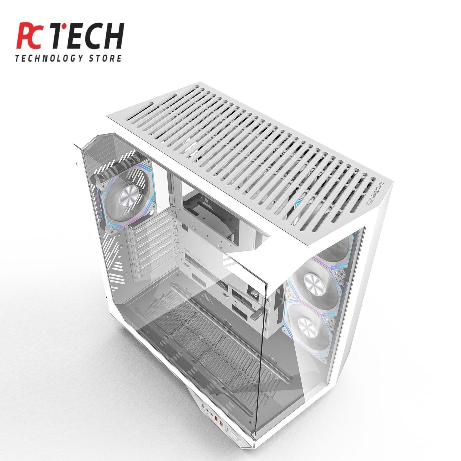 DARKFLASH DY470 White ATX Gaming PC Case with High Airflow