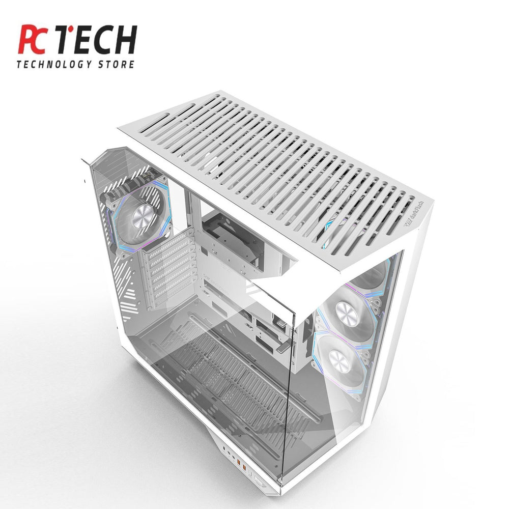 DARKFLASH DY470 White ATX Gaming PC Case with High Airflow