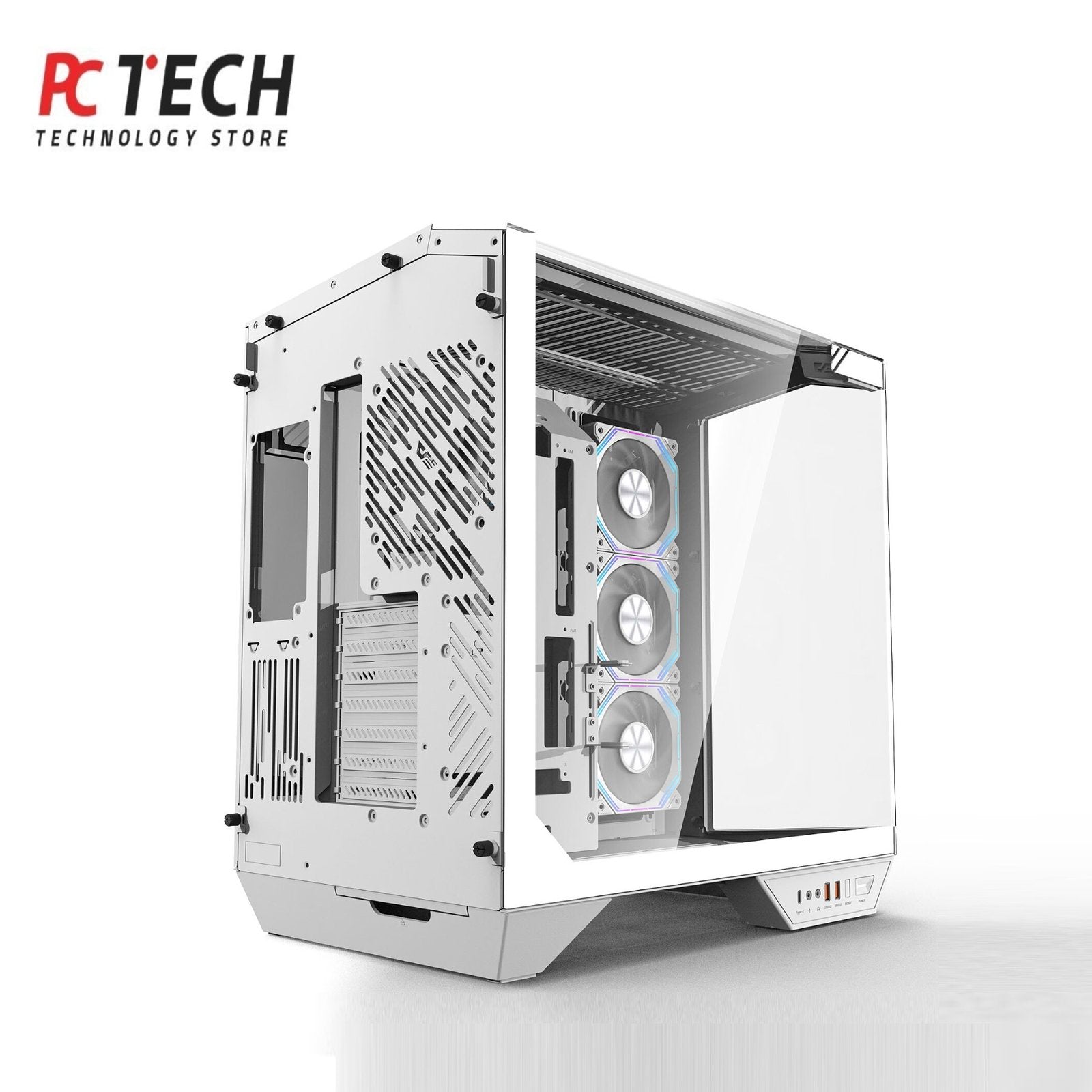 DARKFLASH DY470 White ATX Gaming PC Case with High Airflow