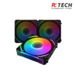 XIGMATEK Starlink Ultra (3PCS Black Easy Clip On & Smart Link Fan,ARGB & PWM Cable,Galaxy II Fan Control Box & Remote,Color Box) - Image 3