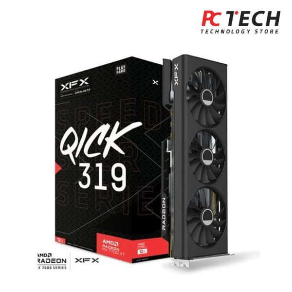 XFX SPEEDSTER QICK319 RADEON RX 7700 XT BLACK Gaming Graphics Card with 12GB GDDR6 HDMI 3xDP AMD RDNA 3