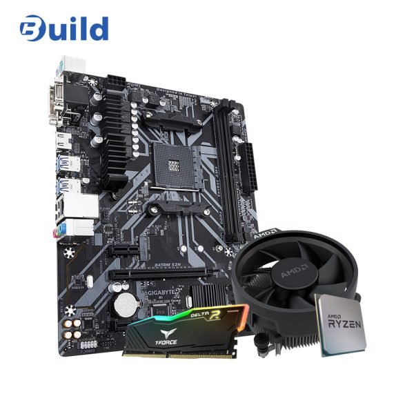 BUNDLE RYZEN 3 4100 MPK - GIGABYTE B450M S2H - TEAM DELTA 8G 3200MHz RGB