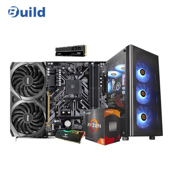 RYZEN 5 5600X - MSI VENTUS RTX 3060 12GB X2 OC - GIGABYTE B450M DS3H - TEAM DELTA 16GB 3200MHz RGB - LEXAR M.2 NVME 256GB - THERMALTAKE V3 RGB 600W 80+