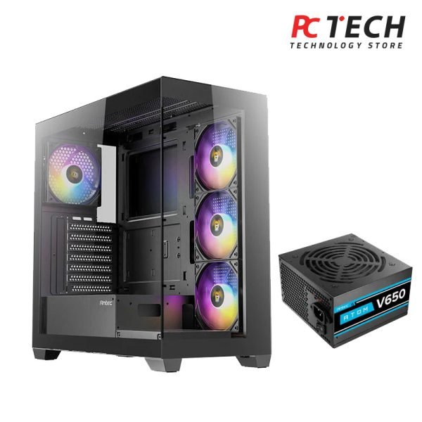 Antec CX300 ARGB Black + Antec Atom V650 650 Watts