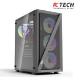 DarkFlash DK260 Air Tempered Glass ATX/M-ATX/ITX Gaming PC Case with 4 * 120mm ARGB Fans