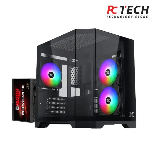 Xigmatek Cubi M ARGB + X-Power 600W 80 Plus White Mid Tower Case